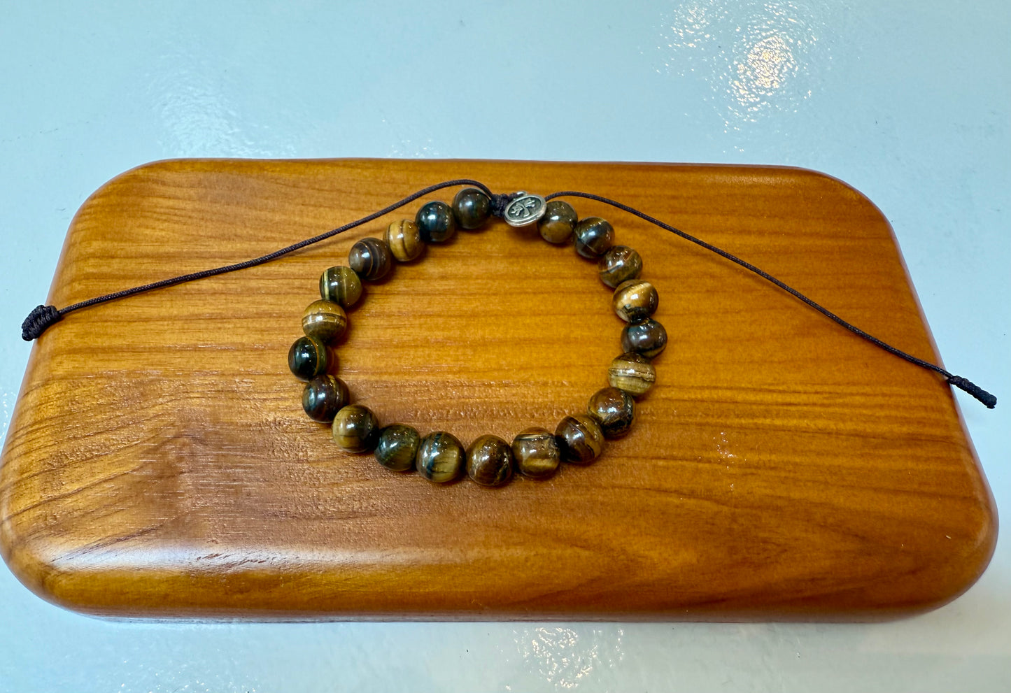 Tiger Eye Beaded Bracelet – Adjustable Handmade Protection Jewelry