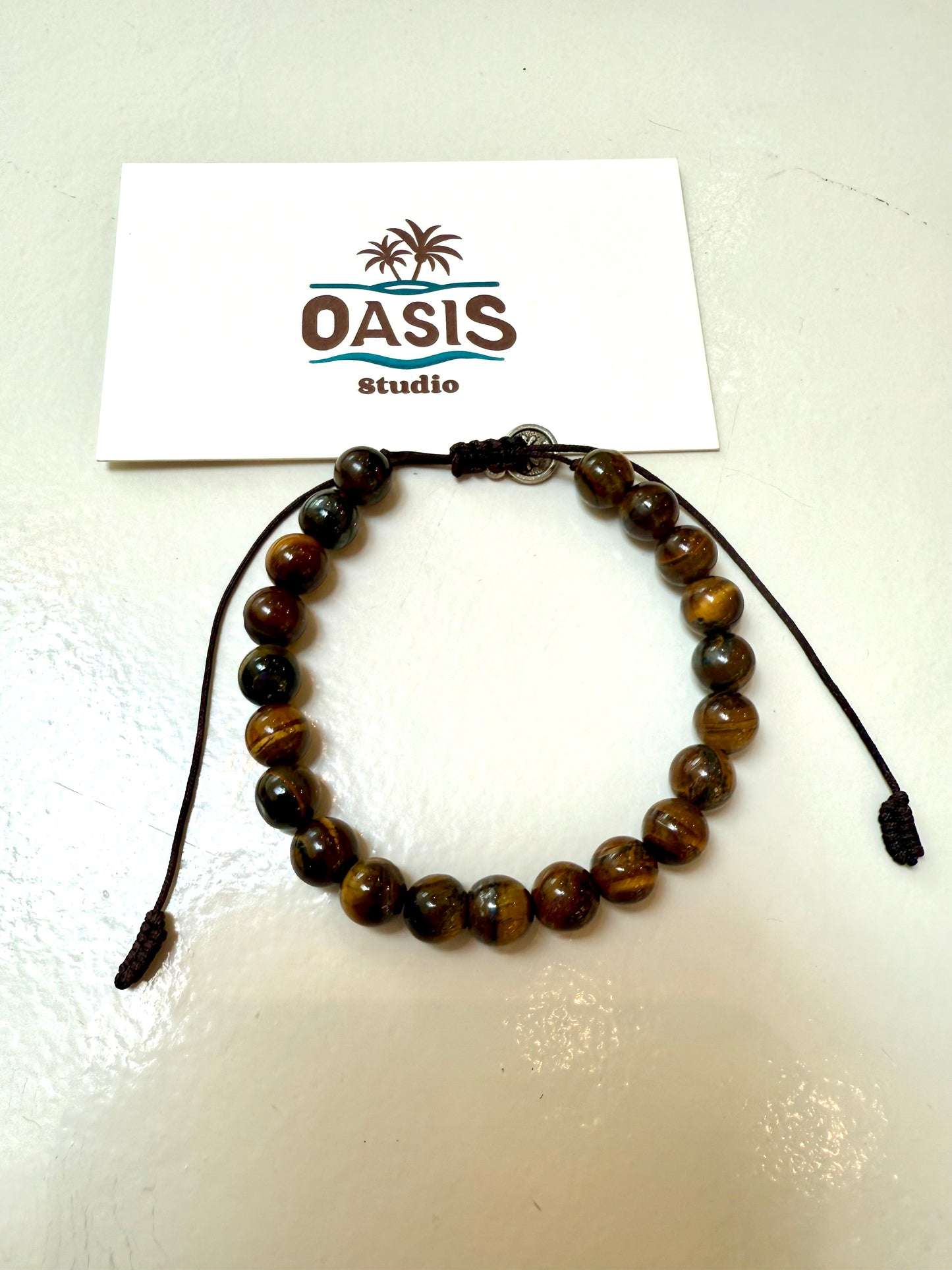 Tiger Eye Beaded Bracelet – Adjustable Handmade Protection Jewelry