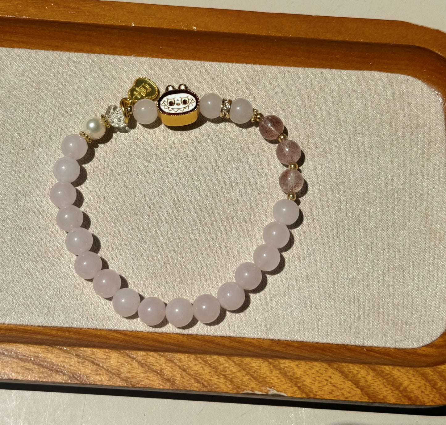 Lububu Couple Bracelet – Tiger Eye & Rose Quartz)