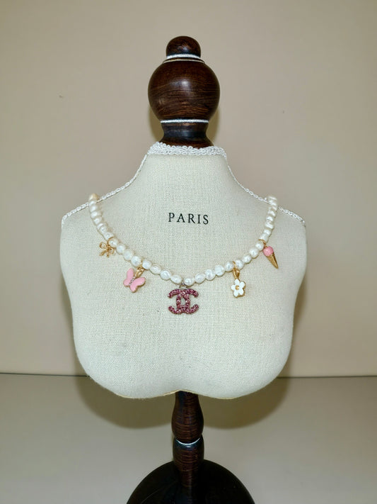 Freshwater Pearl Charm Necklace – Cute Butterfly & Flower Pendant Design
