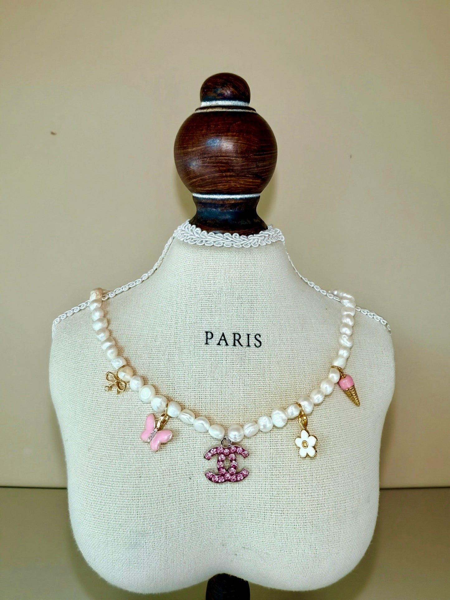 Freshwater Pearl Charm Necklace – Cute Butterfly & Flower Pendant Design