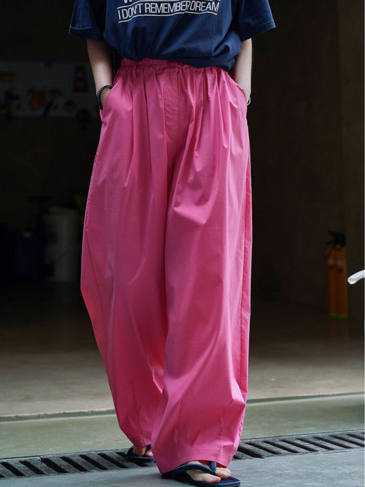 Rose Color Wide-Leg Pants